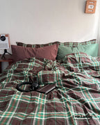 Vintage Plaid Bedding Set / Red & Green Ever Lasting
