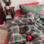 Vintage Plaid Bedding Set / Red & Green Ever Lasting