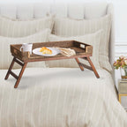 Vintage Rattan Tray Table with Collapsible Legs Vintage Shopper