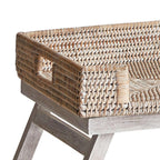 Vintage Rattan Tray Table with Collapsible Legs Vintage Shopper