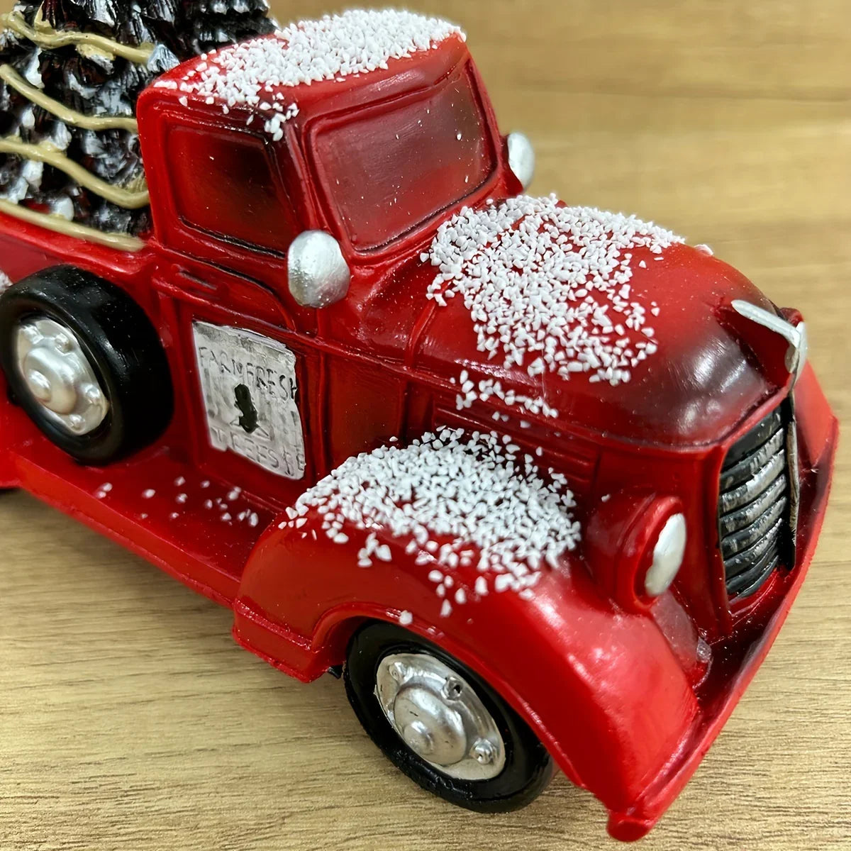 1pc Christmas Vintage Red Truck with Tree Figurine - Resin Collectible Tabletop Decor for Home & Holiday, Fashion Theme, Versatile Room Decor, Gift for Friends & Family House Of Avana