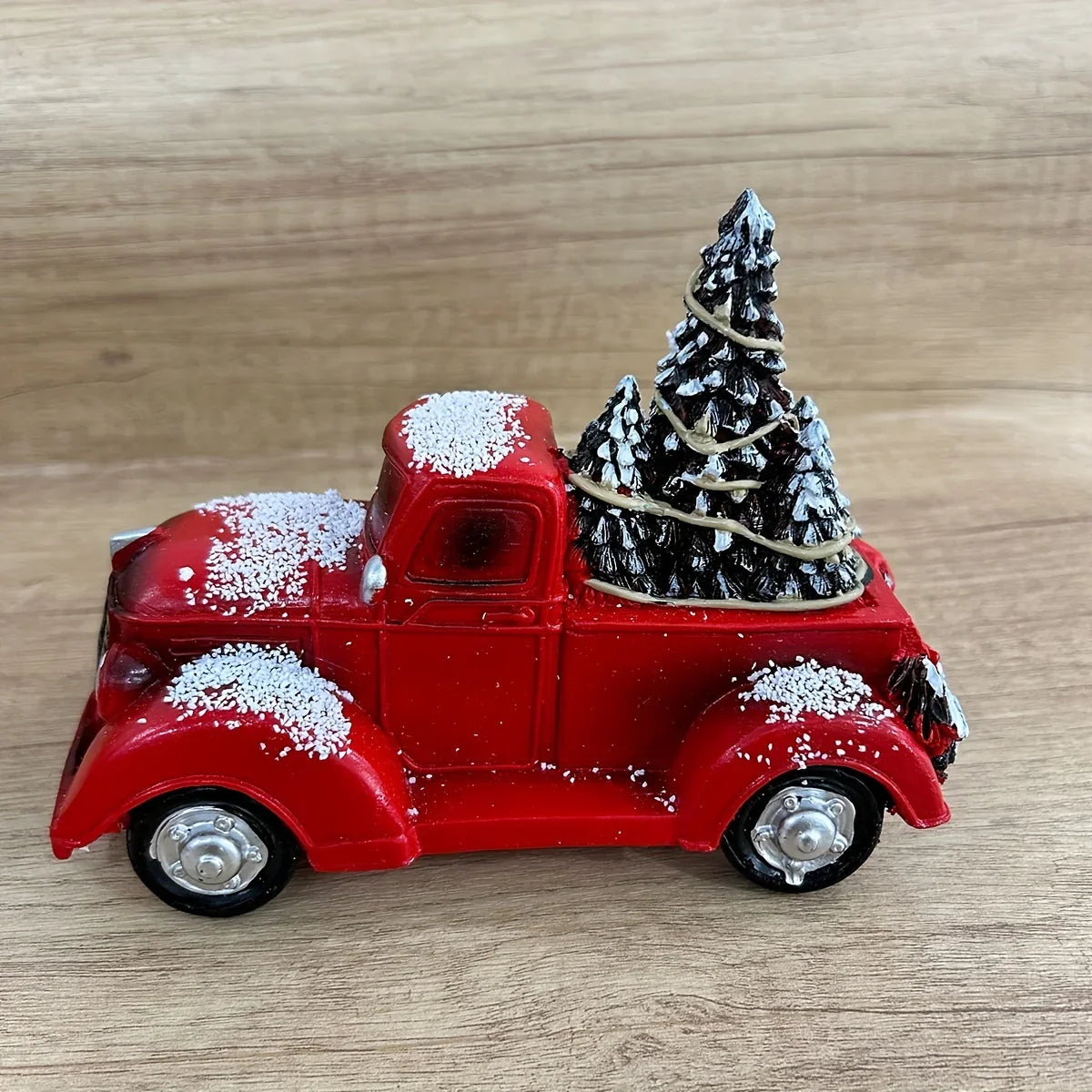 1pc Christmas Vintage Red Truck with Tree Figurine - Resin Collectible Tabletop Decor for Home & Holiday, Fashion Theme, Versatile Room Decor, Gift for Friends & Family House Of Avana