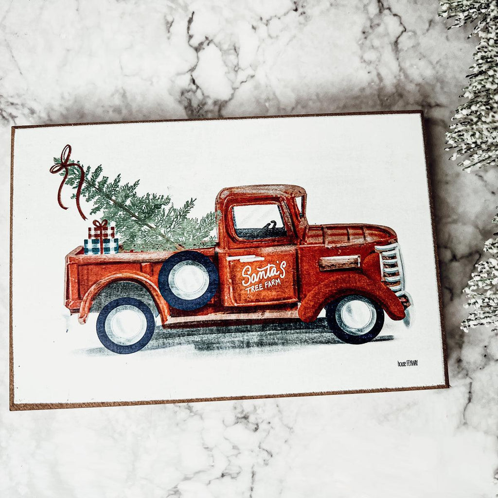 Vintage Red Truck Sign Gia Roma