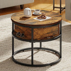 Vintage-Style 60cm Round Coffee Table with Adjustable Height, Lift-Top Storage Design, and Softwood Top - Black, Multi-Functional Space-Saving Furniture for Living Room or Office, Coffee Table Decor House Of Avana