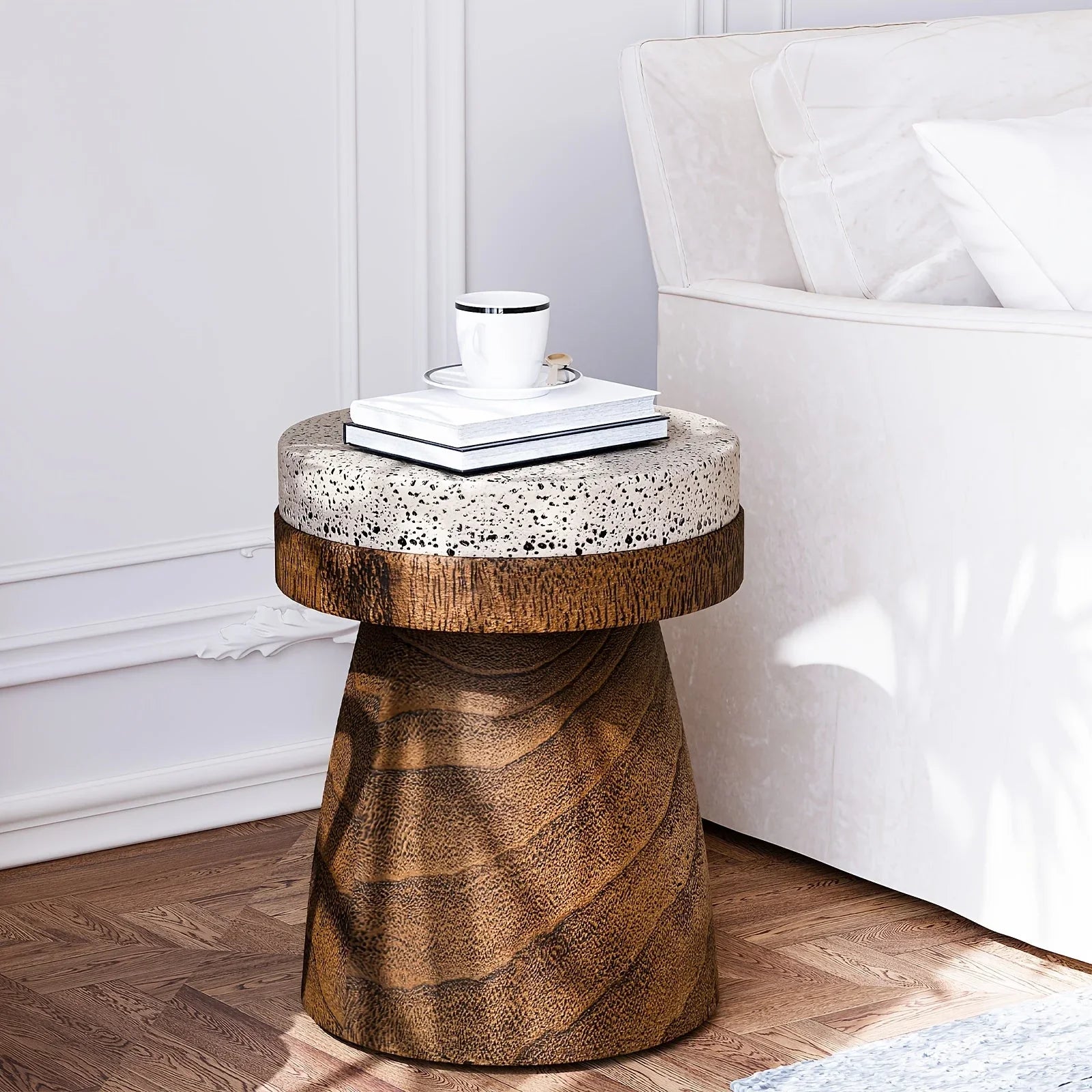 Vintage Style Mushroom Side Table, Lightweight Round Accent End Table for Living Room & Bedroom, Indoor/Outdoor Retro Courtyard Footstool, No Electricity Required, Mushroom Decor House Of Avana