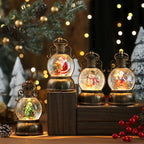 1pc Vintage-Style USB-Powered Glowing Snowfall & Music Box with Rotating Dome Lid - Self-Lit Resin/PC Ornament, Water-Filled Centerpiece with Twinkling Lights, Battery-Free Operation (USB Plug-in) - Christmas Tree & Home Deco House Of Avana
