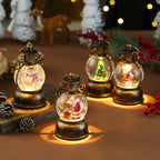 1pc Vintage-Style USB-Powered Glowing Snowfall & Music Box with Rotating Dome Lid - Self-Lit Resin/PC Ornament, Water-Filled Centerpiece with Twinkling Lights, Battery-Free Operation (USB Plug-in) - Christmas Tree & Home Deco House Of Avana