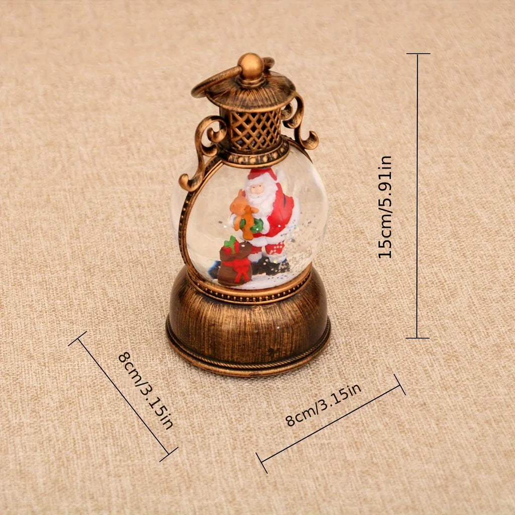 1pc Vintage-Style USB-Powered Glowing Snowfall & Music Box with Rotating Dome Lid - Self-Lit Resin/PC Ornament, Water-Filled Centerpiece with Twinkling Lights, Battery-Free Operation (USB Plug-in) - Christmas Tree & Home Deco House Of Avana