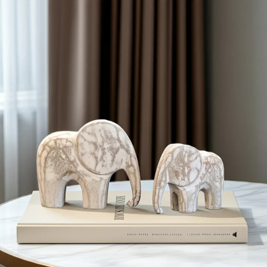 Vintage White Elephant Figurines House Of Avana