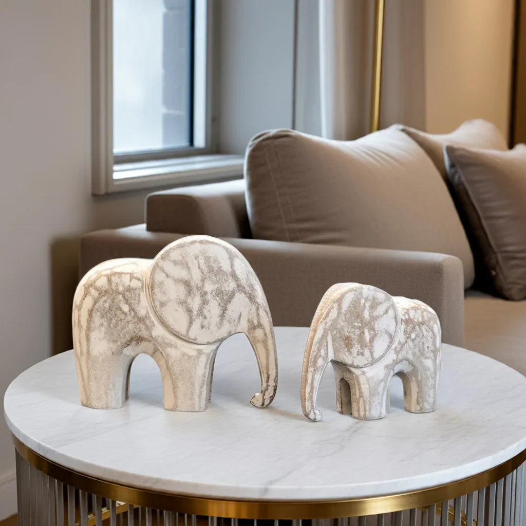 Vintage White Elephant Figurines House Of Avana