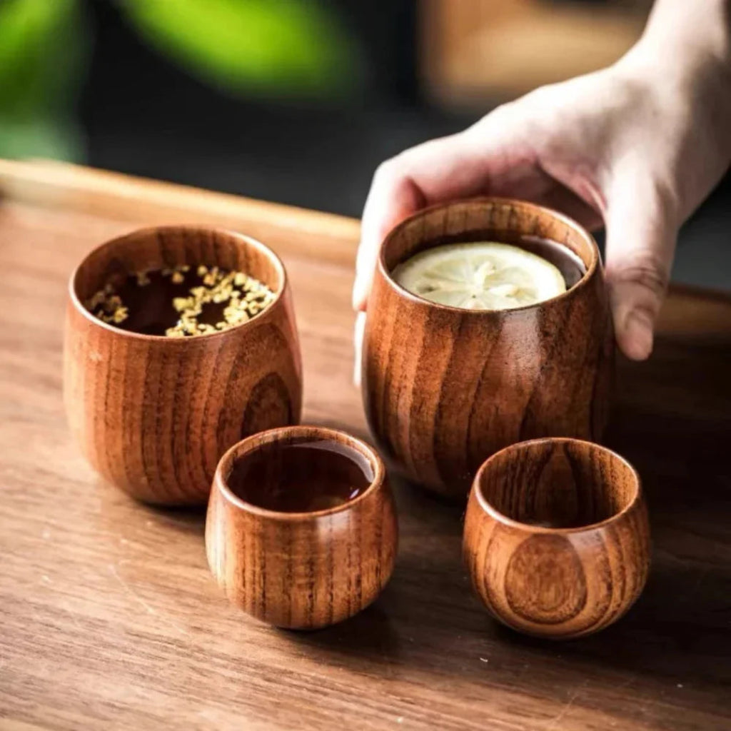 Vintage Wood Cups - House Of Avana