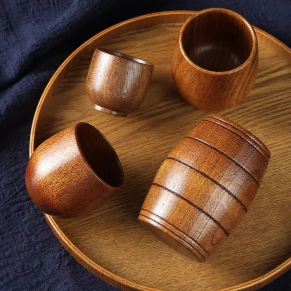 Vintage Wood Cups - House Of Avana