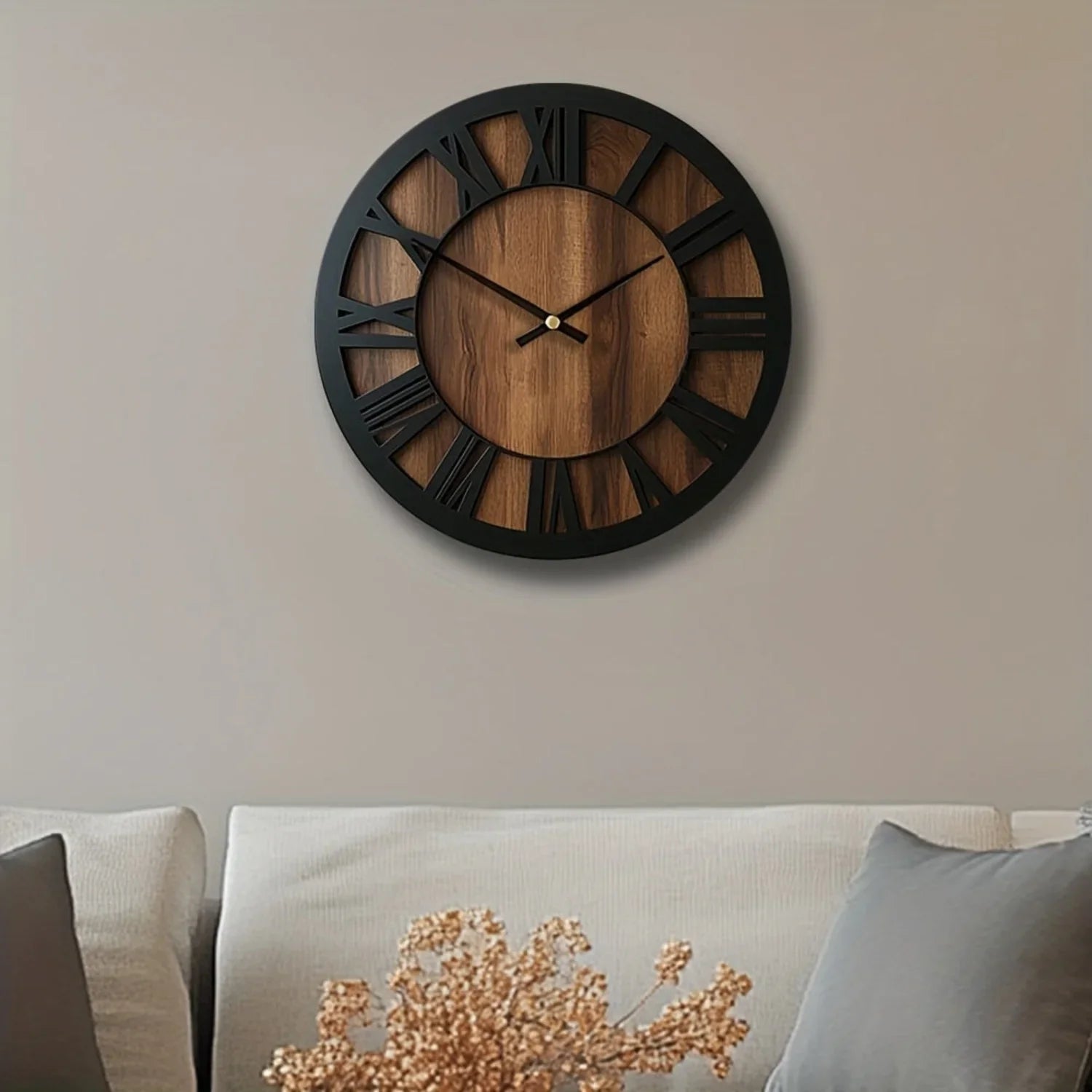 Vintage Wooden Wall Clock - Silent, Battery Operated, Decorative Roman Numerals for Home, Kitchen, Living Room, Bedroom, Office - 14/16/18 inch Options, Charming Home Decor|Artistic Wall Clock|Wooden Wall Clock, Wall Clock Li House Of Avana