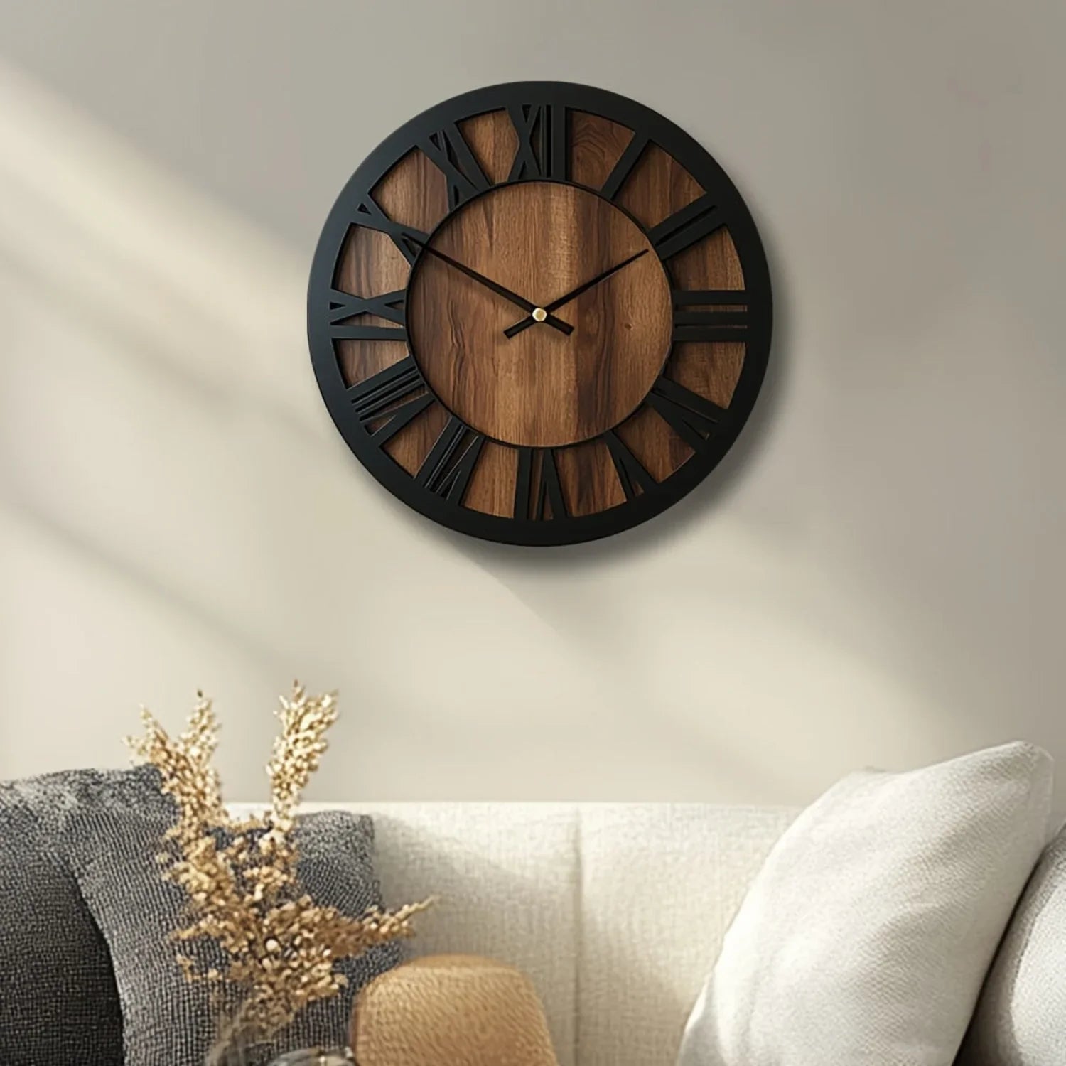 Vintage Wooden Wall Clock - Silent, Battery Operated, Decorative Roman Numerals for Home, Kitchen, Living Room, Bedroom, Office - 14/16/18 inch Options, Charming Home Decor|Artistic Wall Clock|Wooden Wall Clock, Wall Clock Li House Of Avana