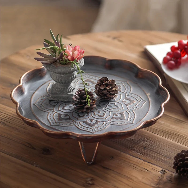 Vintage Wrought Iron Entrance Decorative Tray for Keys, Photography Display Piece House Of Avana [[SKU:HOA-TRY-008]]