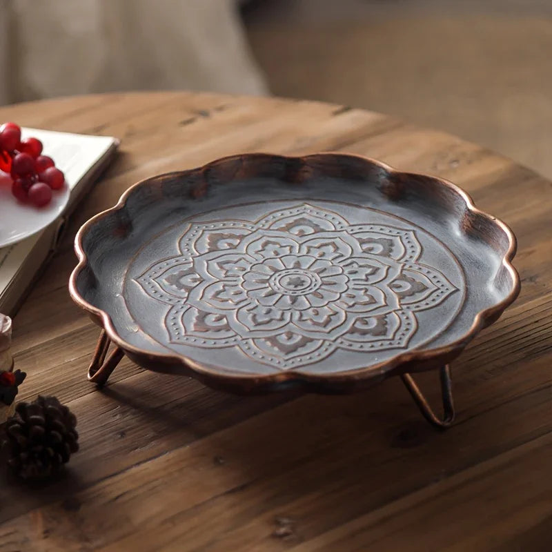 Vintage Wrought Iron Entrance Decorative Tray for Keys, Photography Display Piece House Of Avana [[SKU:HOA-TRY-008]]