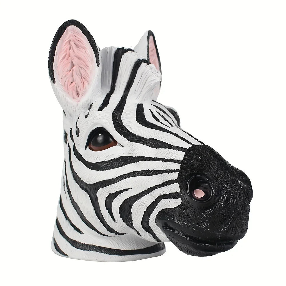 Vintage Zebra Bust Totem Statue, Resin Animal Sculpture, Limited Edition Tabletop Decor for Thanksgiving, Indoor and Outdoor Display - House Of Avana