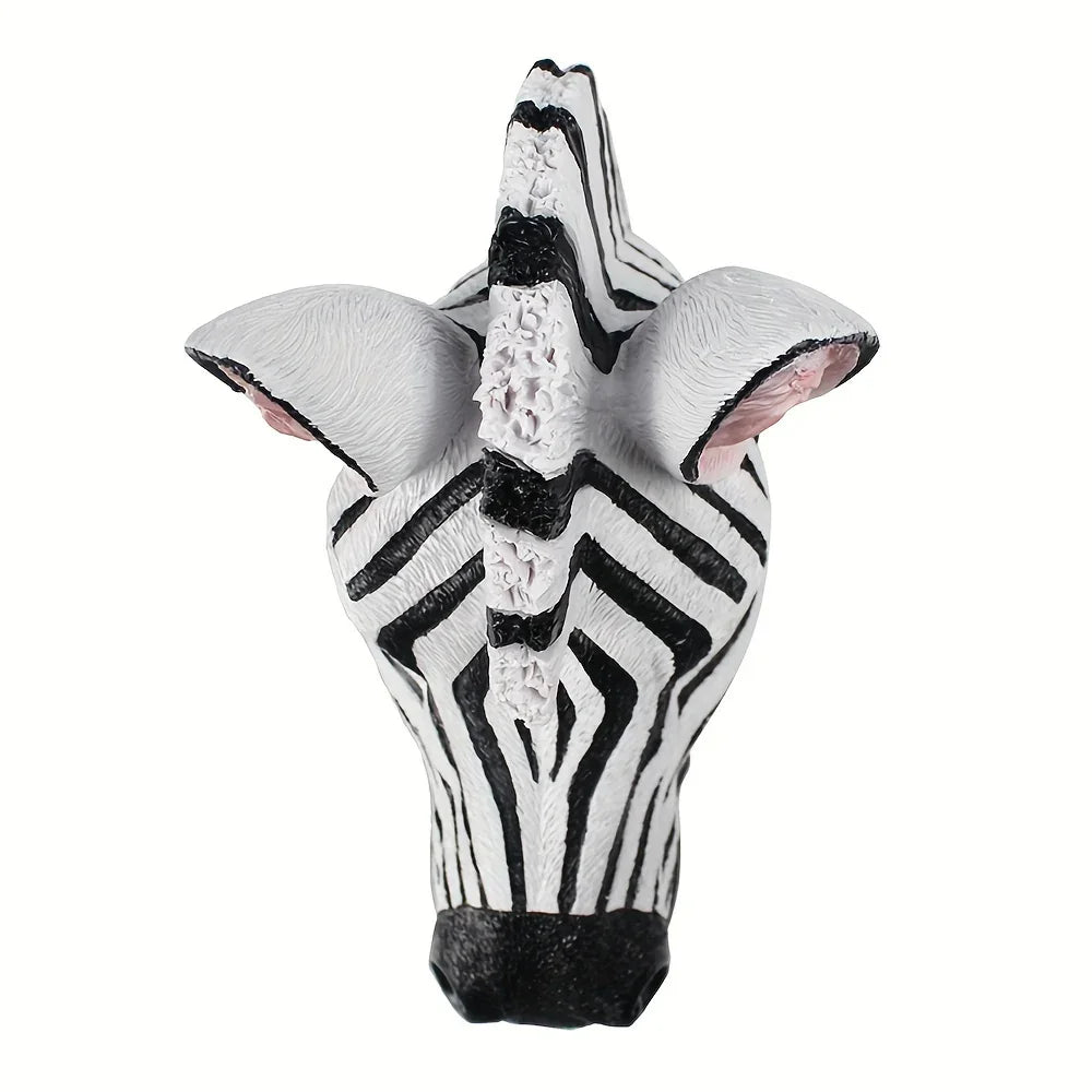 Vintage Zebra Bust Totem Statue, Resin Animal Sculpture, Limited Edition Tabletop Decor for Thanksgiving, Indoor and Outdoor Display - House Of Avana