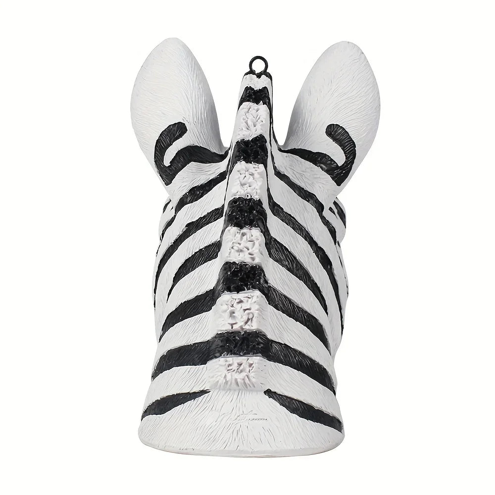 Vintage Zebra Bust Totem Statue, Resin Animal Sculpture, Limited Edition Tabletop Decor for Thanksgiving, Indoor and Outdoor Display - House Of Avana
