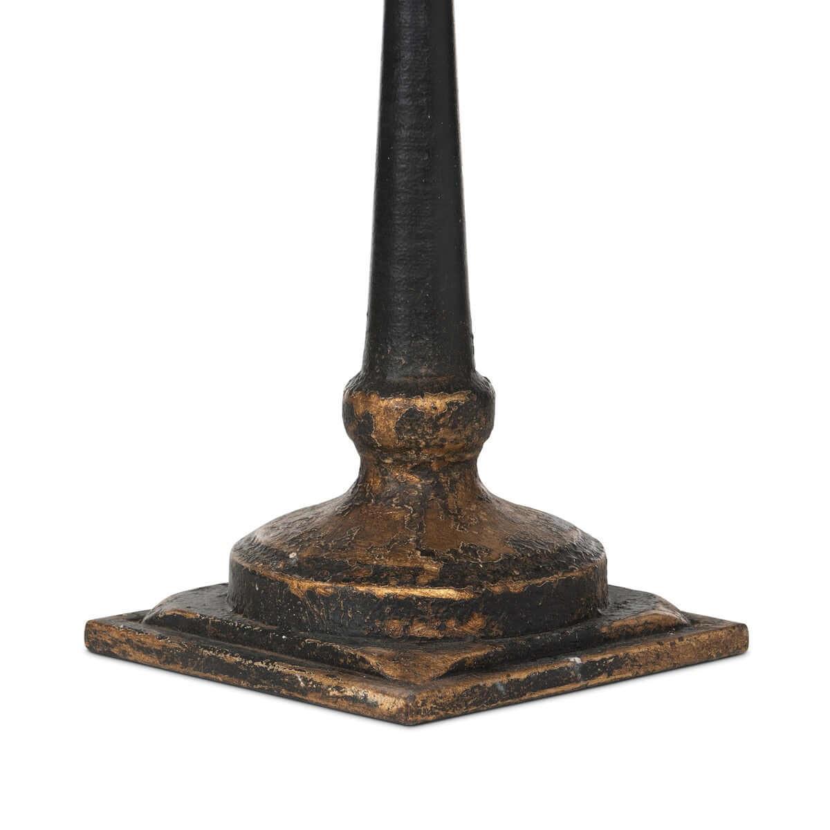 Vintage Table Lamp with Distressed Green and Gold Shade Vintage Shopper