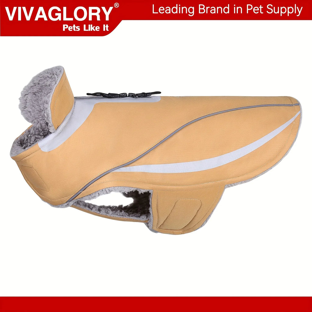 VIVAGLORY Dog Coat For Winter Dog Jacket With Harness Hole, Fleece Dog Vest For Cold Weather Dog Fleece Coat With , Warm Dog Parka Puppy Coat For Snow Puppy Jacket With Zipper, Reflective Dog Coat Dog Jacket For Hunting House Of Avana