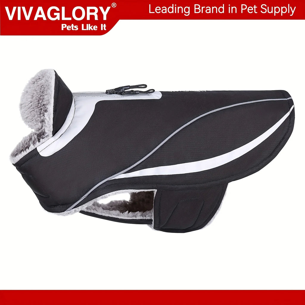 VIVAGLORY Dog Coat For Winter Dog Jacket With Harness Hole, Fleece Dog Vest For Cold Weather Dog Fleece Coat With , Warm Dog Parka Puppy Coat For Snow Puppy Jacket With Zipper, Reflective Dog Coat Dog Jacket For Hunting House Of Avana