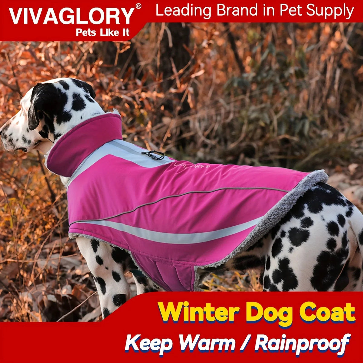 VIVAGLORY Dog Coat For Winter Dog Jacket With Harness Hole, Fleece Dog Vest For Cold Weather Dog Fleece Coat With , Warm Dog Parka Puppy Coat For Snow Puppy Jacket With Zipper, Reflective Dog Coat Dog Jacket For Hunting House Of Avana [[SKU:HOA-CRB-400]]