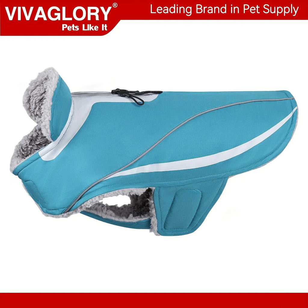 VIVAGLORY Dog Coat For Winter Dog Jacket With Harness Hole, Fleece Dog Vest For Cold Weather Dog Fleece Coat With , Warm Dog Parka Puppy Coat For Snow Puppy Jacket With Zipper, Reflective Dog Coat Dog Jacket For Hunting House Of Avana [[SKU:HOA-CRB-400-A]]