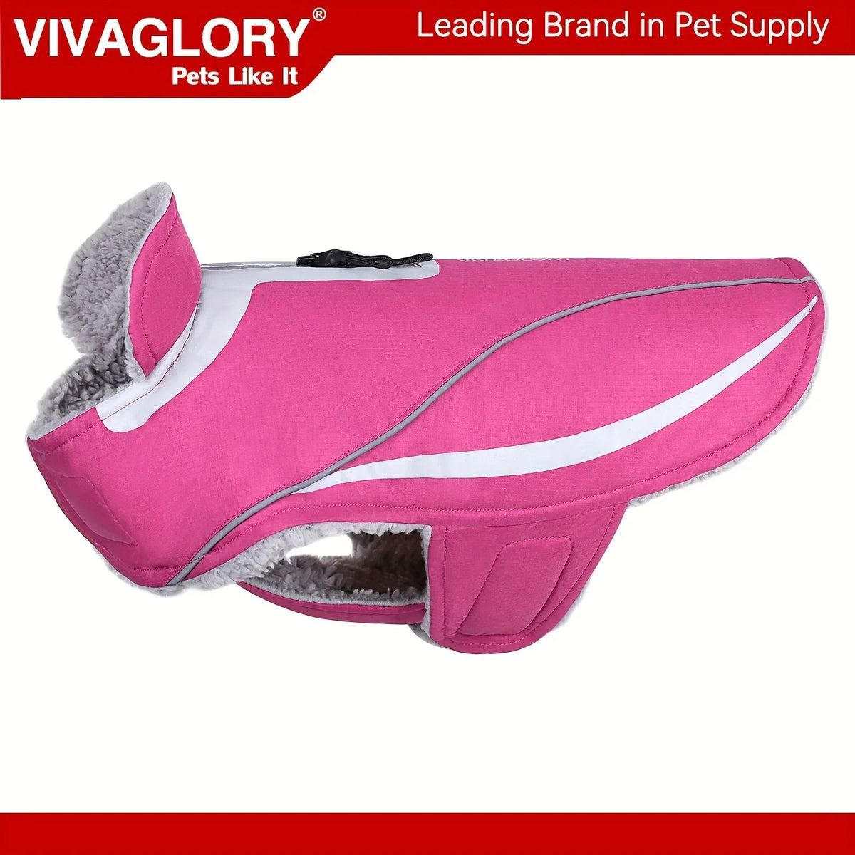 VIVAGLORY Dog Coat For Winter Dog Jacket With Harness Hole, Fleece Dog Vest For Cold Weather Dog Fleece Coat With , Warm Dog Parka Puppy Coat For Snow Puppy Jacket With Zipper, Reflective Dog Coat Dog Jacket For Hunting House Of Avana [[SKU:HOA-CRB-400]]