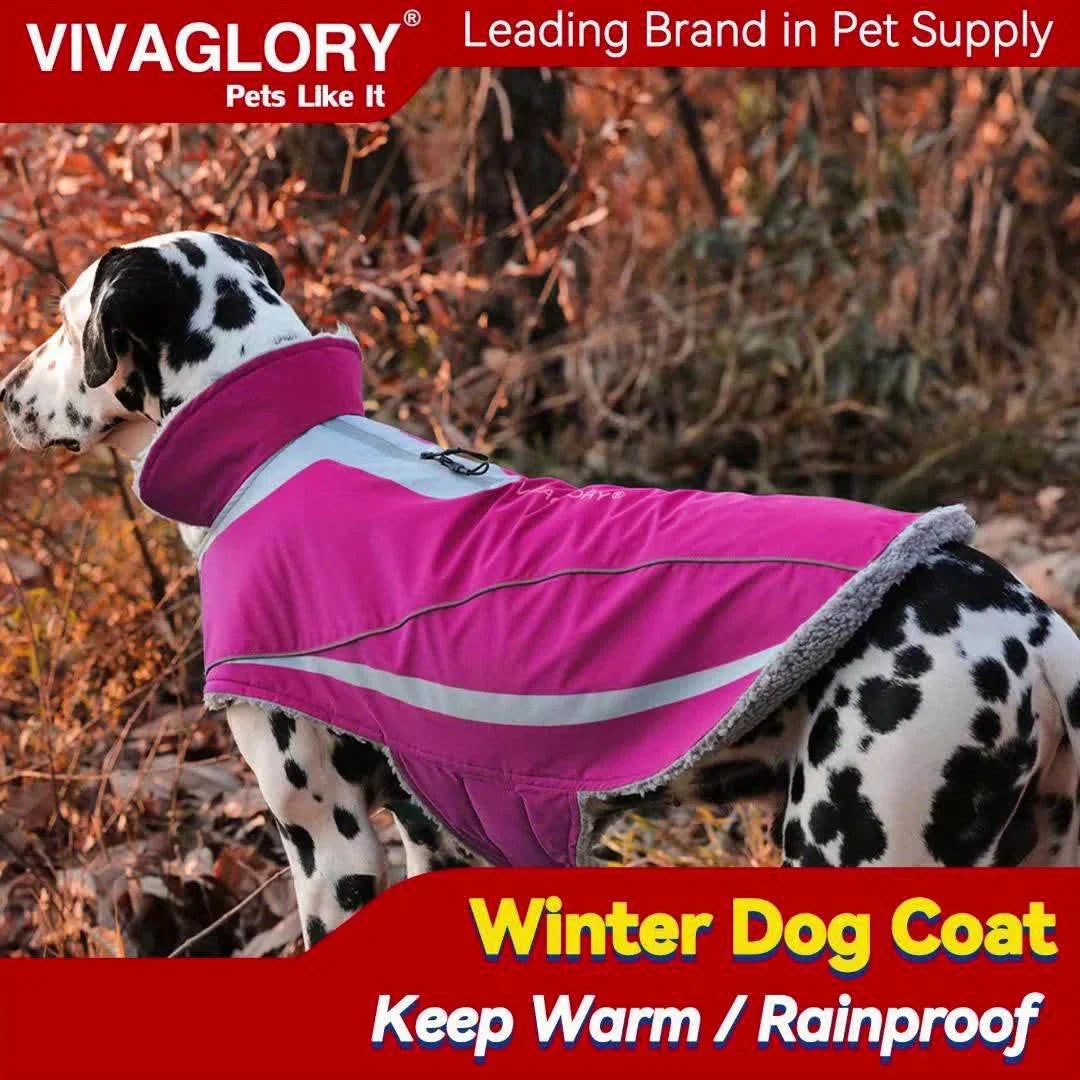 VIVAGLORY Dog Coat For Winter Dog Jacket With Harness Hole, Fleece Dog Vest For Cold Weather Dog Fleece Coat With , Warm Dog Parka Puppy Coat For Snow Puppy Jacket With Zipper, Reflective Dog Coat Dog Jacket For Hunting House Of Avana [[SKU:HOA-CRB-400]]