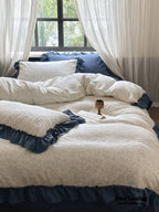 Vivienne Floral Double Gauze Bedding Set / Blue Ocean Ever Lasting