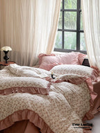 Vivienne Floral Double Gauze Bedding Set / Blue Ocean Ever Lasting