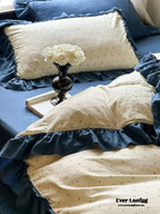 Vivienne Floral Double Gauze Bedding Set / Blue Ocean Ever Lasting