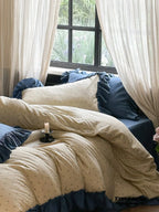 Vivienne Floral Double Gauze Bedding Set / Blue Ocean Ever Lasting