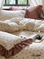 Vivienne Floral Double Gauze Bedding Set / Blue Ocean Ever Lasting