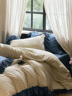 Vivienne Floral Double Gauze Bedding Set / Blue Ocean Ever Lasting