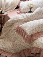 Vivienne Floral Double Gauze Bedding Set / Blue Ocean Ever Lasting