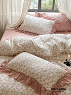 Vivienne Floral Double Gauze Bedding Set / Blue Ocean Ever Lasting