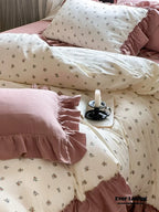 Vivienne Floral Double Gauze Bedding Set / Blue Ocean Ever Lasting