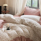 Vivienne Floral Double Gauze Bedding Set / Blush Pink Ever Lasting