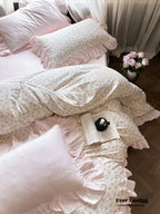 Vivienne Floral Double Gauze Bedding Set / Blush Pink Ever Lasting