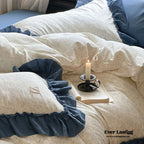 Vivienne Floral Double Gauze Bedding Set / Cobalt Blue Ever Lasting