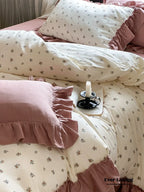 Vivienne Floral Double Gauze Bedding Set / Cobalt Blue Ever Lasting