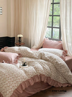 Vivienne Floral Double Gauze Bedding Set / Pale Yellow Ever Lasting