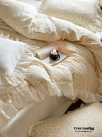 Vivienne Floral Double Gauze Bedding Set / Pale Yellow Ever Lasting