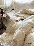 Vivienne Floral Double Gauze Bedding Set / Pale Yellow Ever Lasting