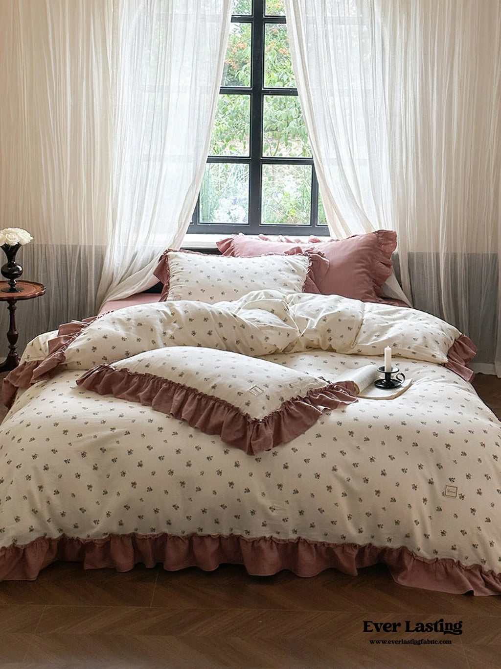 Vivienne Floral Double Gauze Bedding Set / Pale Yellow Ever Lasting