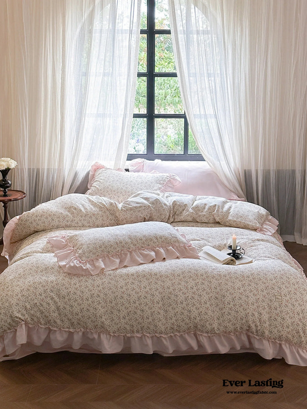 Vivienne Floral Double Gauze Bedding Set / Pale Yellow Ever Lasting