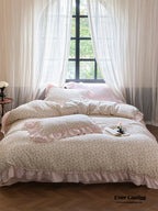 Vivienne Floral Double Gauze Bedding Set / Pale Yellow Ever Lasting