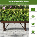 Carbonized Fir Wood Wagon Wheel Bench - House Of Avana